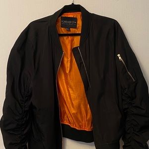 Forever 21 plus black nylon bomber jacket sz 2x